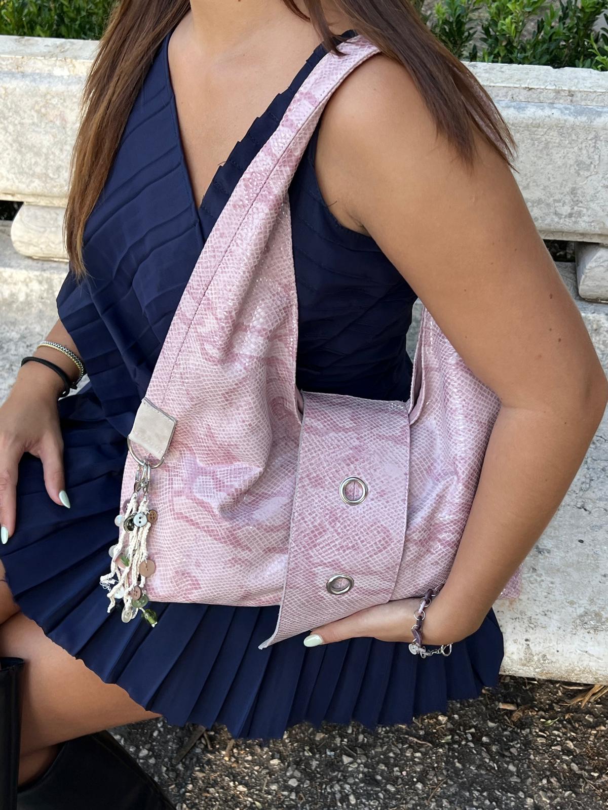The Polly Bag in Pink Cobra x Ana Teixeira Studio
